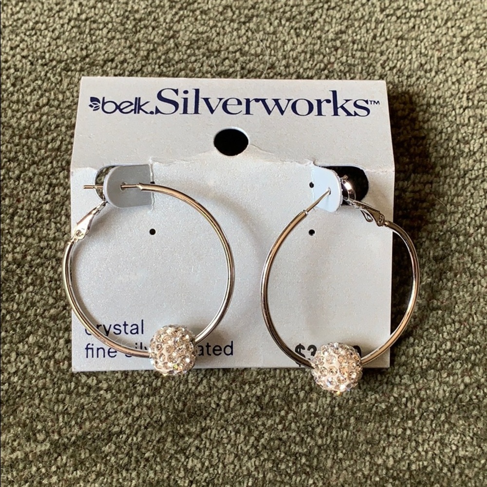 NWT Crystal Hoop Earrings